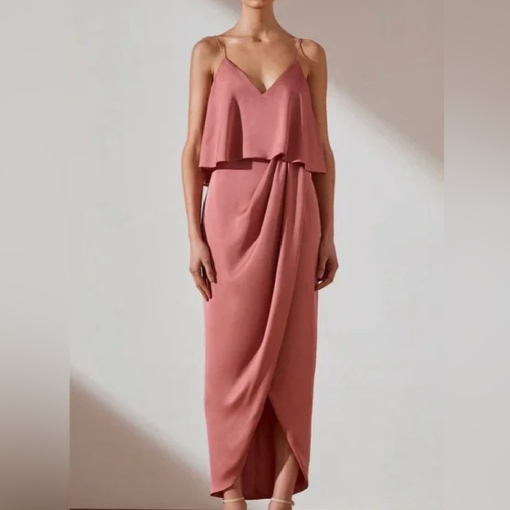 Shona Joy Dusty Pink Midi Dress